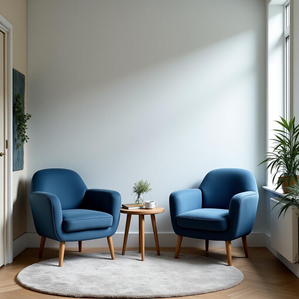 Quiet London consultation room with two chairs beside a small table and natural light